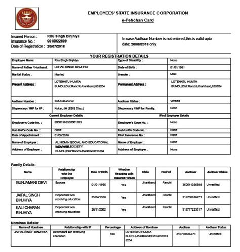 esic pehchan card download